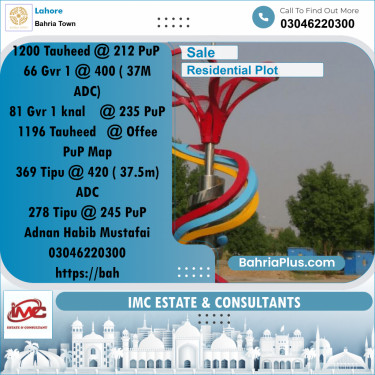 Residential Plot for Sale in Bahria Town, Lahore - (BP-362170)