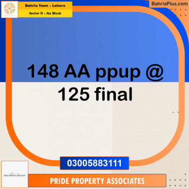 5 Marla Residential Plot for Sale in Sector D - AA Block -  Bahria Town, Lahore - (BP-362213)