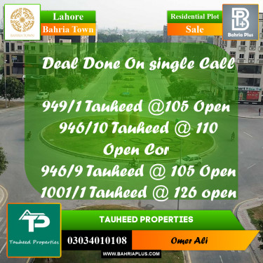 Residential Plot for Sale in Bahria Town, Lahore - (BP-362262)