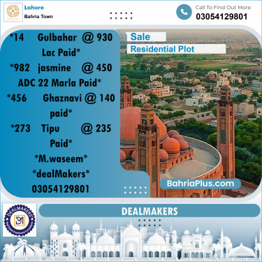 Residential Plot for Sale in Bahria Town, Lahore - (BP-362266)