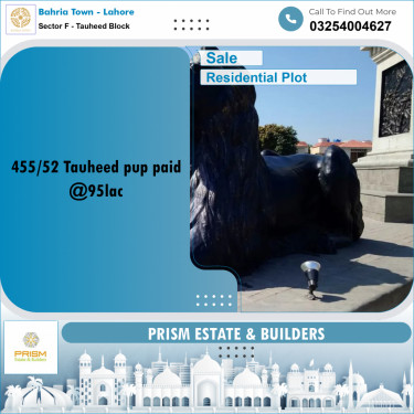 5 Marla Residential Plot for Sale in Sector F - Tauheed Block -  Bahria Town, Lahore - (BP-362295)