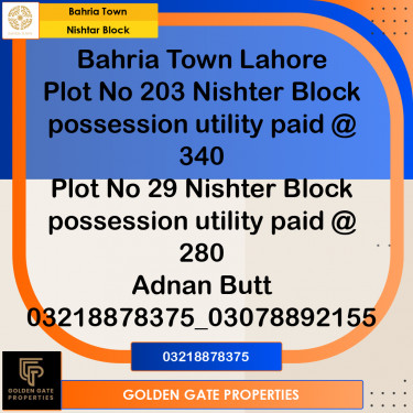 1 Kanal Residential Plot for Sale in Sector E - Nishtar Block -  Bahria Town, Lahore - (BP-362299)