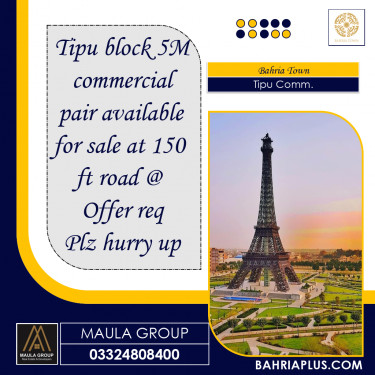 5 Marla Residential Plot for Sale in Sector F - Tipu Commercial -  Bahria Town, Lahore - (BP-362342)