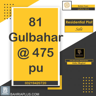 1 Kanal Residential Plot for Sale in Sector C - Gulbahar Block -  Bahria Town, Lahore - (BP-362392)