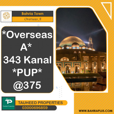 1 Kanal Residential Plot for Sale in Overseas A -  Bahria Town, Lahore - (BP-362480)