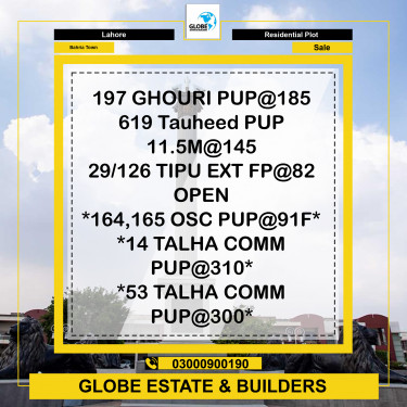 Residential Plot for Sale in Bahria Town, Lahore - (BP-362517)