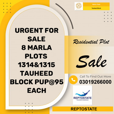 8 Marla Residential Plot for Sale in Sector F - Tauheed Block -  Bahria Town, Lahore - (BP-362533)
