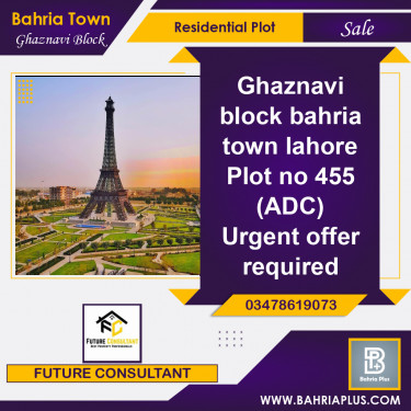 10 Marla Residential Plot for Sale in Sector F - Ghaznavi Block -  Bahria Town, Lahore - (BP-362615)
