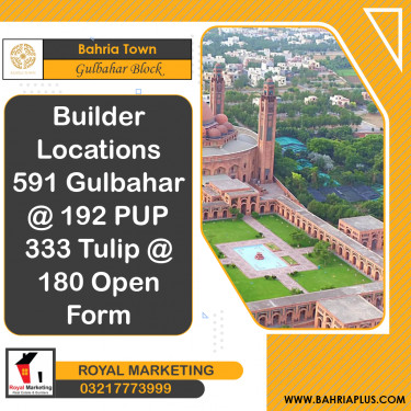 10 Marla Residential Plot for Sale in Sector C - Gulbahar Block -  Bahria Town, Lahore - (BP-362641)