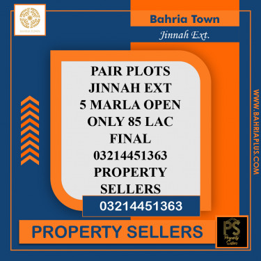 5 Marla Residential Plot for Sale in Sector E - Jinnah Ext. Block -  Bahria Town, Lahore - (BP-362663)