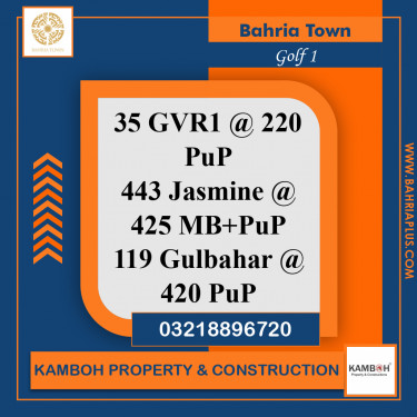1 Kanal Residential Plot for Sale in Golf Phase 1 -  Bahria Town, Lahore - (BP-362699)