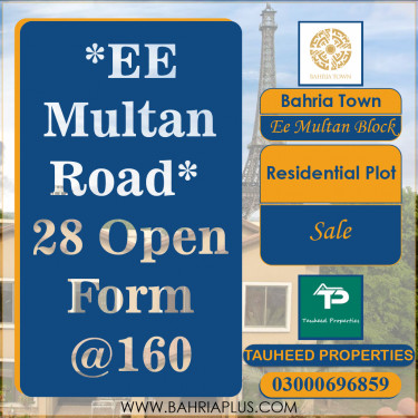 1 Kanal Residential Plot for Sale in Sector D - EE Multan Block -  Bahria Town, Lahore - (BP-362746)