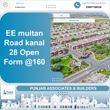 Residential Plot for Sale in Sector D - EE Multan Block -  Bahria Town, Lahore - (BP-362747)