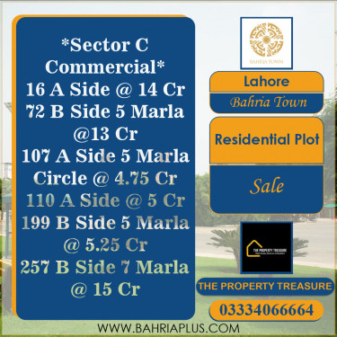 Residential Plot for Sale in Bahria Town, Lahore - (BP-362809)