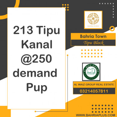 1 Kanal Residential Plot for Sale in Sector F - Tipu Sultan Block -  Bahria Town, Lahore - (BP-362826)