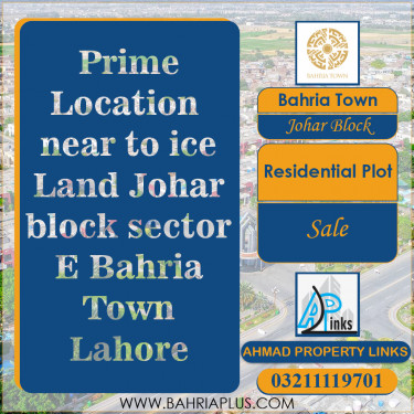 10 Marla Residential Plot for Sale in Sector E - Johar Block -  Bahria Town, Lahore - (BP-362995)
