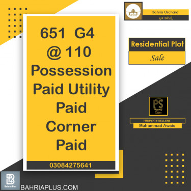 10 Marla Residential Plot for Sale in Phase 4 - G4 Block -  Bahria Orchard, Lahore - (BP-363020)