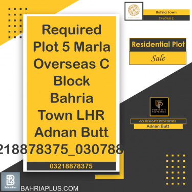 5 Marla Residential Plot for Sale in Overseas C -  Bahria Town, Lahore - (BP-363081)