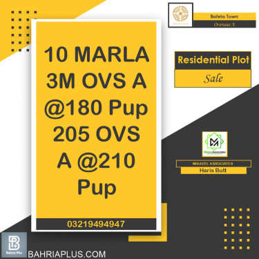 10 Marla Residential Plot for Sale in Overseas A -  Bahria Town, Lahore - (BP-363233)