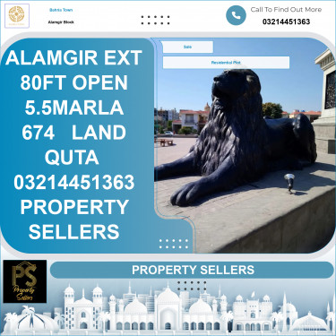 5.5 Marla Residential Plot for Sale in Sector F - Alamgir Block -  Bahria Town, Lahore - (BP-363345)