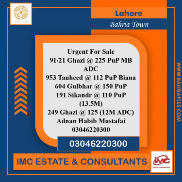 Residential Plot for Sale in Bahria Town, Lahore - (BP-363346)