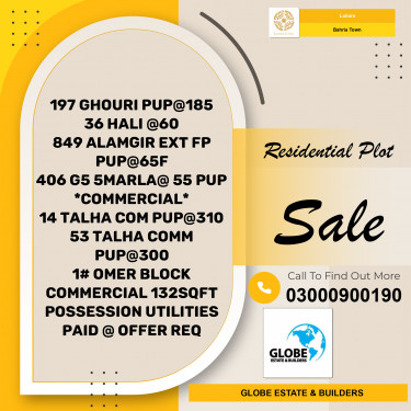 Residential Plot for Sale in Bahria Town, Lahore - (BP-363665)