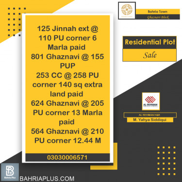 10 Marla Residential Plot for Sale in Sector F - Ghaznavi Block -  Bahria Town, Lahore - (BP-363796)