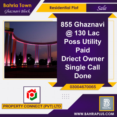 10 Marla Residential Plot for Sale in Sector F - Ghaznavi Block -  Bahria Town, Lahore - (BP-363867)