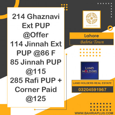 Residential Plot for Sale in Bahria Town, Lahore - (BP-363880)