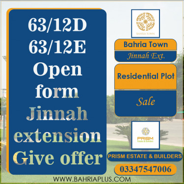 5 Marla Residential Plot for Sale in Sector E - Jinnah Ext. Block -  Bahria Town, Lahore - (BP-363893)