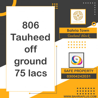 10 Marla Residential Plot for Sale in Sector F - Tauheed Block -  Bahria Town, Lahore - (BP-363962)