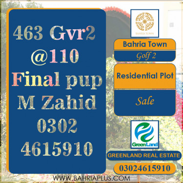 10 Marla Residential Plot for Sale in Golf Phase 2 -  Bahria Town, Lahore - (BP-364000)