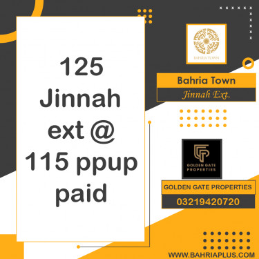 5 Marla Residential Plot for Sale in Sector E - Jinnah Ext. Block -  Bahria Town, Lahore - (BP-364035)