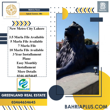 5 Marla Residential Plot for Sale in Sector E - Iqbal Commercial MB -  Bahria Town, Lahore - (BP-364320)