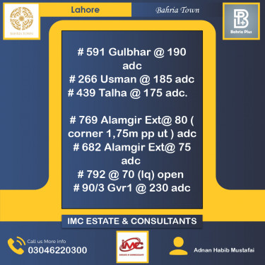 Residential Plot for Sale in Bahria Town, Lahore - (BP-364732)