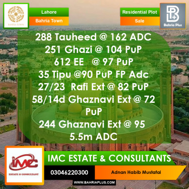 Residential Plot for Sale in Bahria Town, Lahore - (BP-364735)
