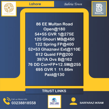 Residential Plot for Sale in Bahria Town, Lahore - (BP-364892)