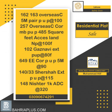 Residential Plot for Sale in Bahria Town, Lahore - (BP-364971)