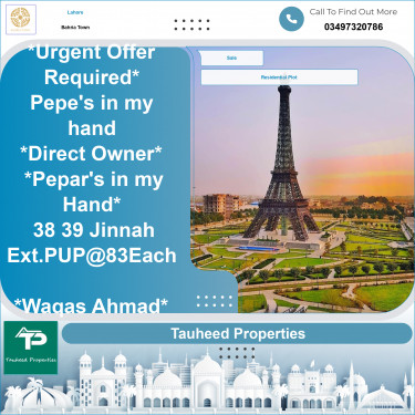 5 Marla Residential Plot for Sale in Bahria Town, Lahore - (BP-365654)