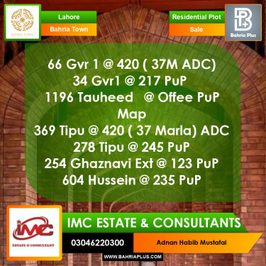 Residential Plot for Sale in Bahria Town, Lahore - (BP-365704)
