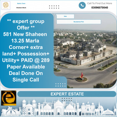 13 Marla Residential Plot for Sale in Sector B - Shaheen Block -  Bahria Town, Lahore - (BP-365797)