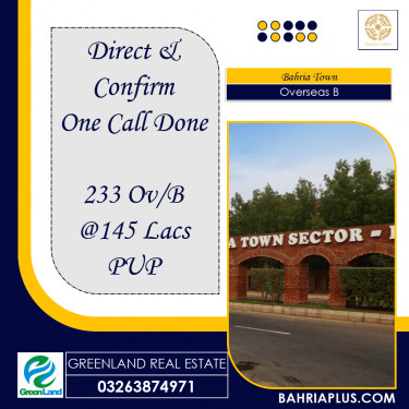 10 Marla Residential Plot for Sale in Overseas B -  Bahria Town, Lahore - (BP-365849)