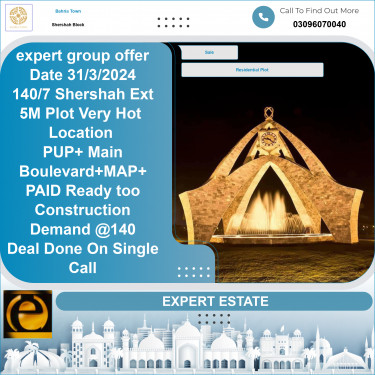 5 Marla Residential Plot for Sale in Sector F - Shershah Block -  Bahria Town, Lahore - (BP-365862)