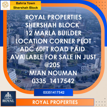 10 Marla Residential Plot for Sale in Sector F - Shershah Block -  Bahria Town, Lahore - (BP-365870)