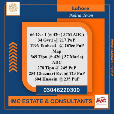Residential Plot for Sale in Bahria Town, Lahore - (BP-366013)