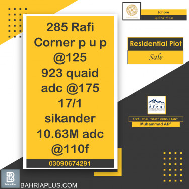 Residential Plot for Sale in Bahria Town, Lahore - (BP-366022)
