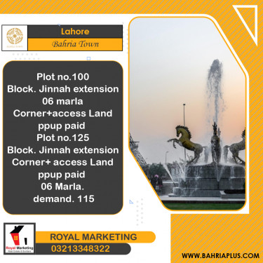 Residential Plot for Sale in Bahria Town, Lahore - (BP-366070)