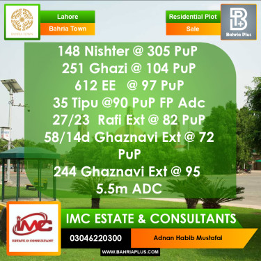 Residential Plot for Sale in Bahria Town, Lahore - (BP-366247)