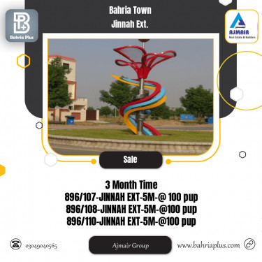 5 Marla Residential Plot for Sale in Sector E - Jinnah Ext. Block -  Bahria Town, Lahore - (BP-366393)