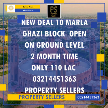 10 Marla Residential Plot for Sale in Sector F - Ghazi Block -  Bahria Town, Lahore - (BP-366420)